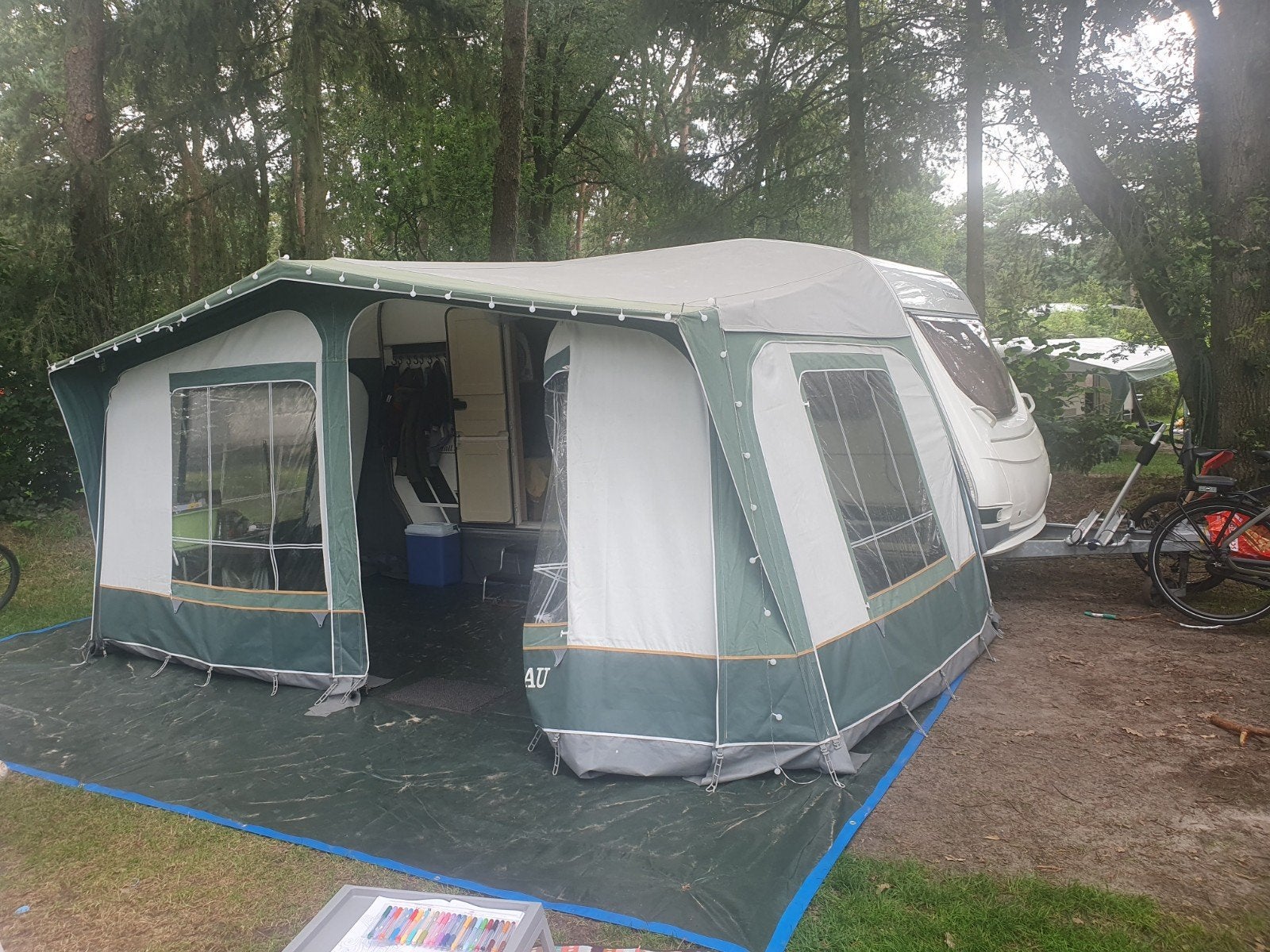 Voortent omloopmaat 9, 240 cm diep, Caravans en Kamperen, Ophalen, Tot en met 2