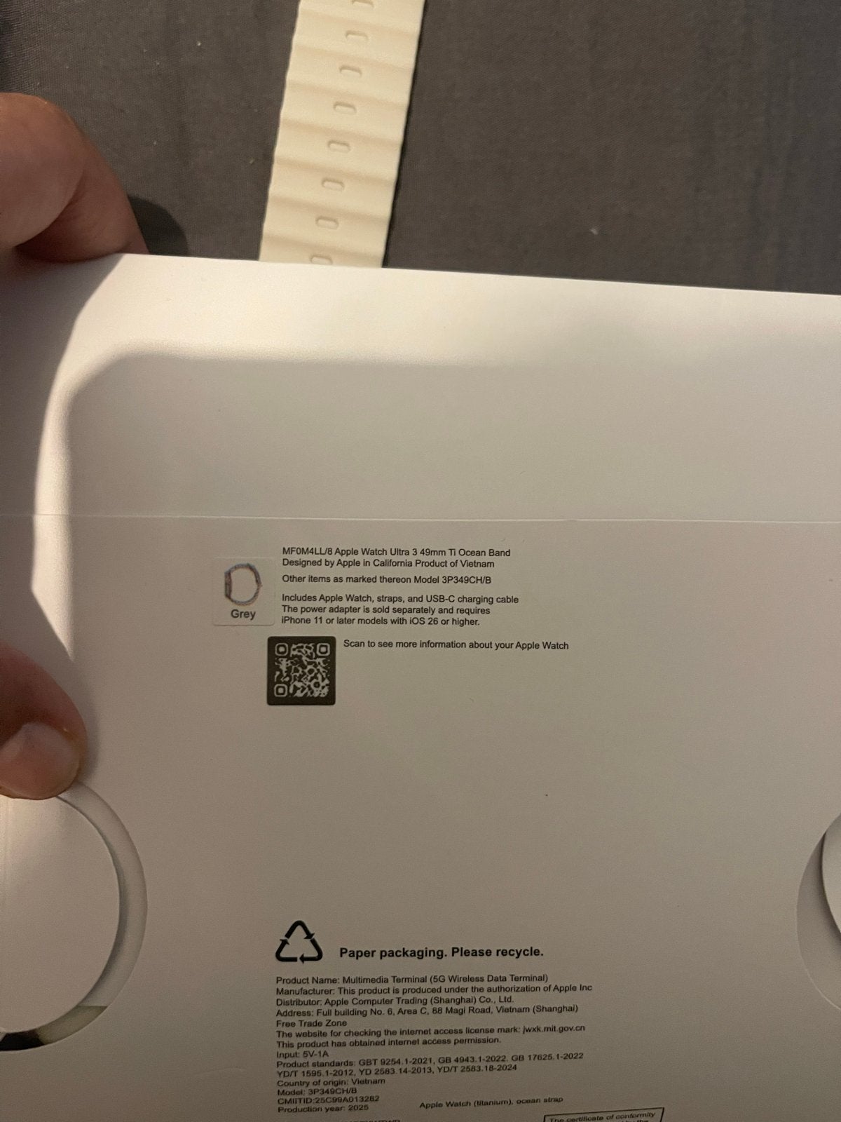 Apple Watch Ultra 3 49mm Ti Ocean Band - Nieuw, Ophalen, IOS, Nieuw, Waterdicht