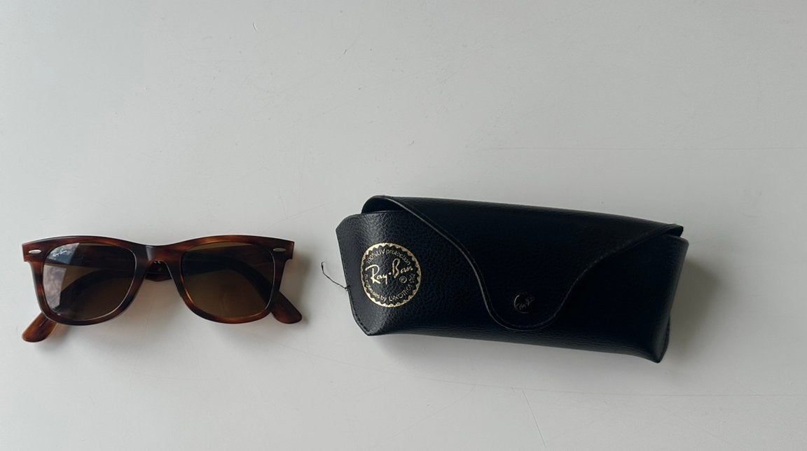Ray-Ban Zonnebril Wayfarer, Gebruikt, Zonnebril, Bruin, Ophalen of Verzenden