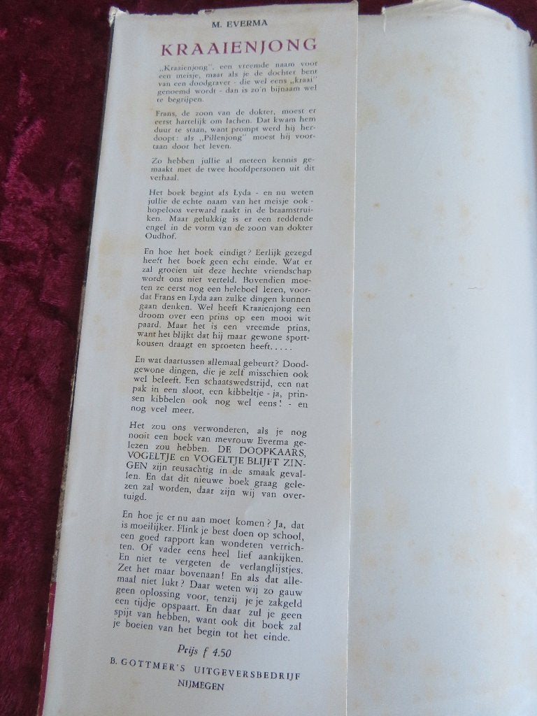M. Everma - Kraaienjong (Vintage Boek), Boeken, Gelezen, Ophalen of Verzenden, M. Everma, Fictie