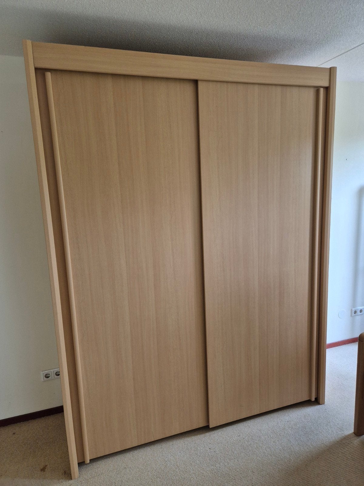 Kledingkast met schuifdeuren - Licht hout, Ophalen, Gebruikt, 100 tot 150 cm, 200 cm of meer