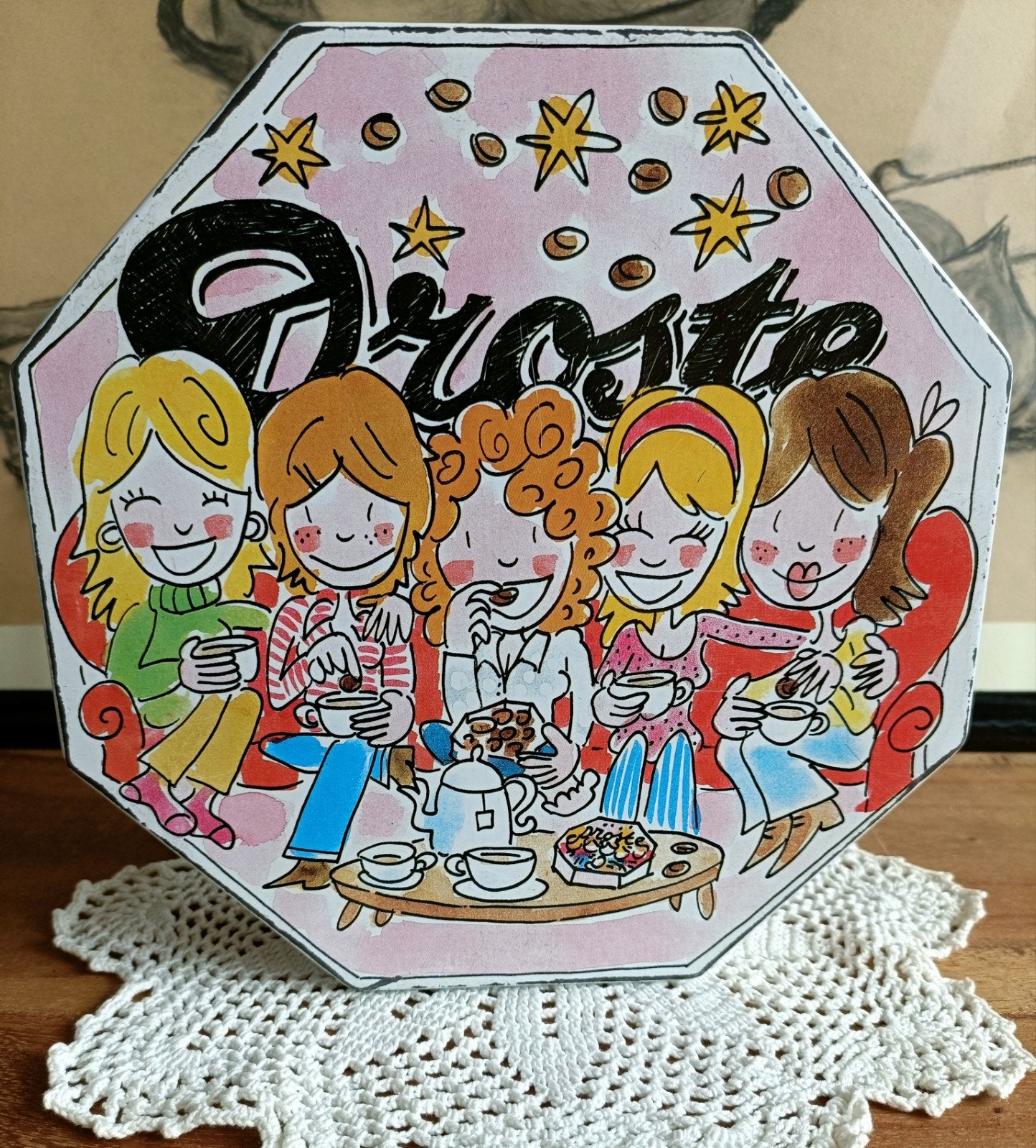 Vintage Droste Chocolade Blik Blond Amsterdam Design, Ophalen of Verzenden, Gebruikt, Overige, Droste