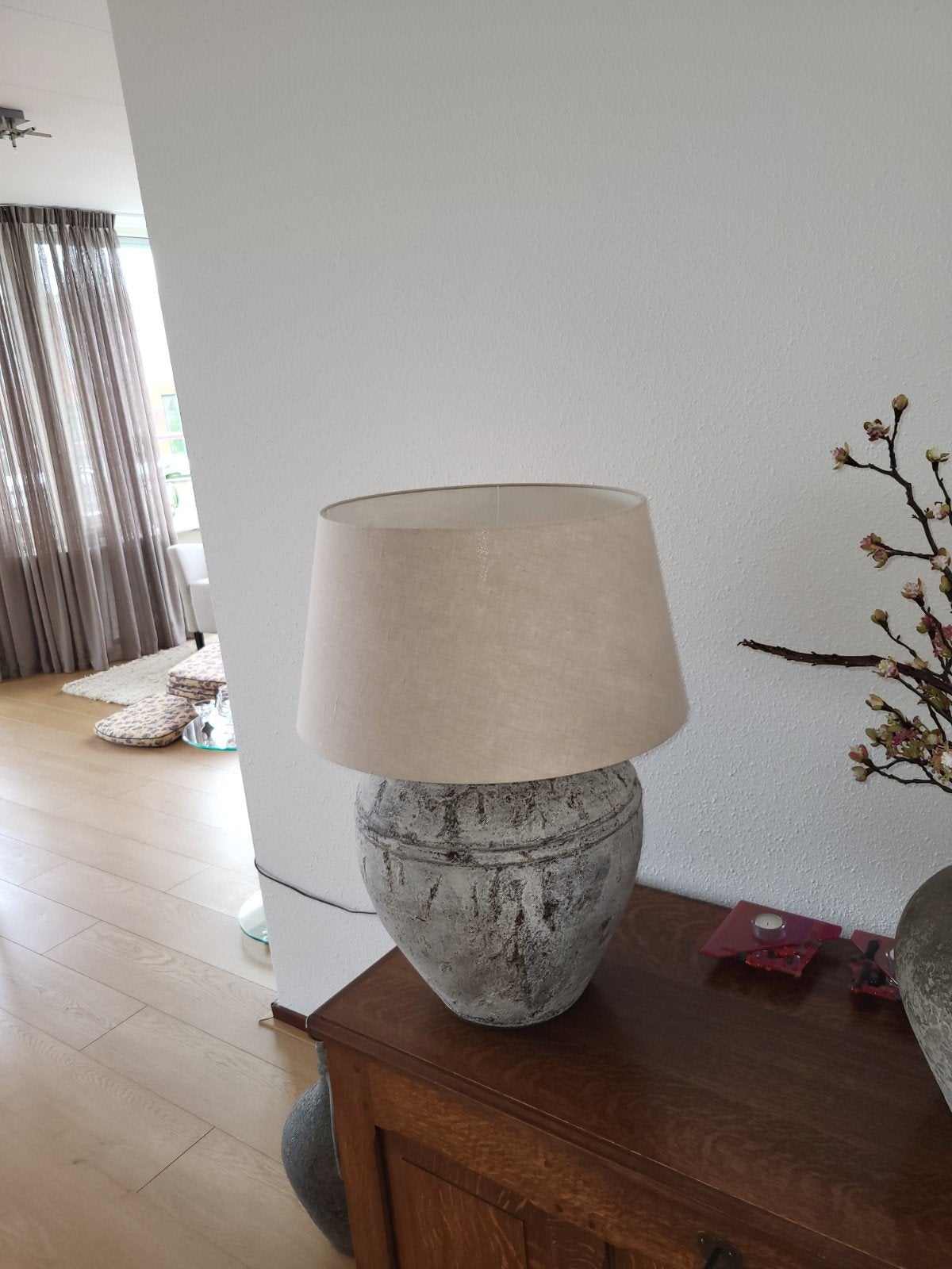 Mooie grote lamp van aardewerk, Ophalen of Verzenden