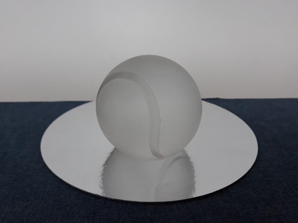 Glasobject Presse-papier Tennisbal Bohemia Kristal, Ophalen of Verzenden