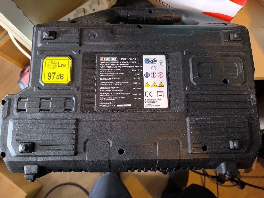Parkside PKZ180CS compressor, Doe-het-zelf en Verbouw, Compressors, Ophalen of Verzenden, Zo goed als nieuw, Minder dan 200 liter/min