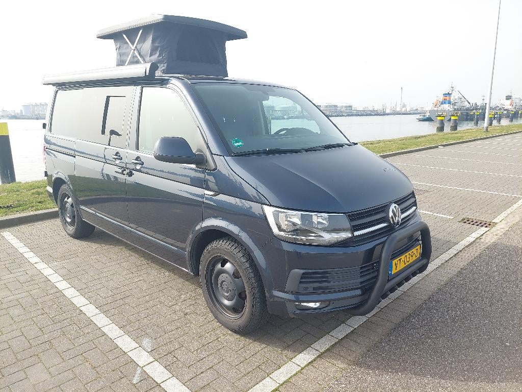 Volkswagen Transporter 2.0tdi 132KW  2016 highliner dsg, Auto's, Euro 5, Zwart, 4 cilinders, 1863 kg