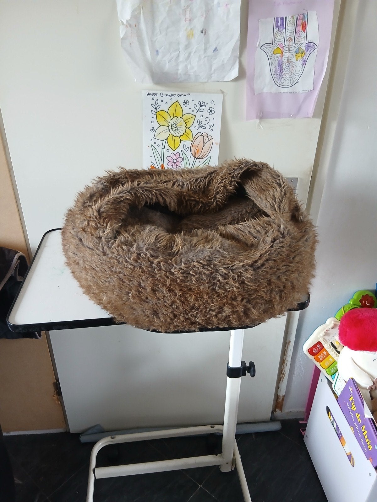 lekkere warme bruine katten slaap slof, Dieren en Toebehoren, Kattenmanden, Ophalen, Gebruikt, Pluche