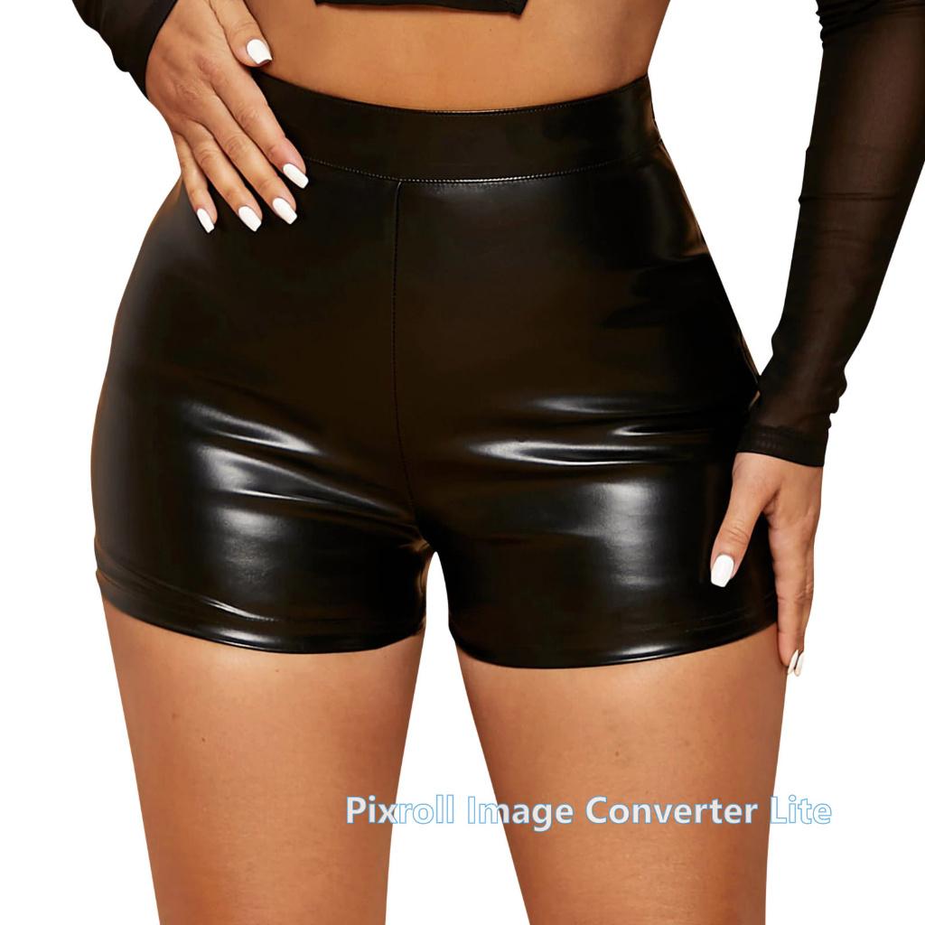 B37 zwart kunstleer hotpants. maat 2XL, is stretch,..., Kort, Zwart, Maat 46/48 (XL) of groter, Nieuw