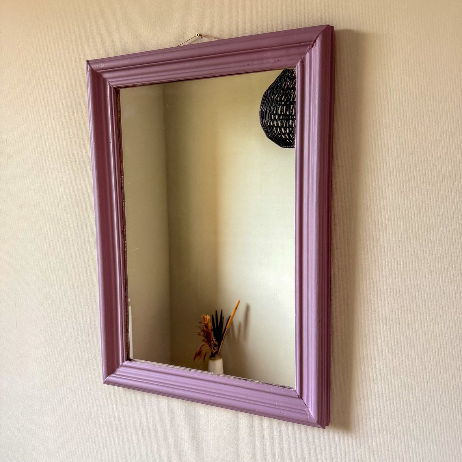 Gerestylde spiegel in Lavender Haze (50x70 cm), Huis en Inrichting, Ophalen, Gebruikt, Minder dan 100 cm, Rechthoekig