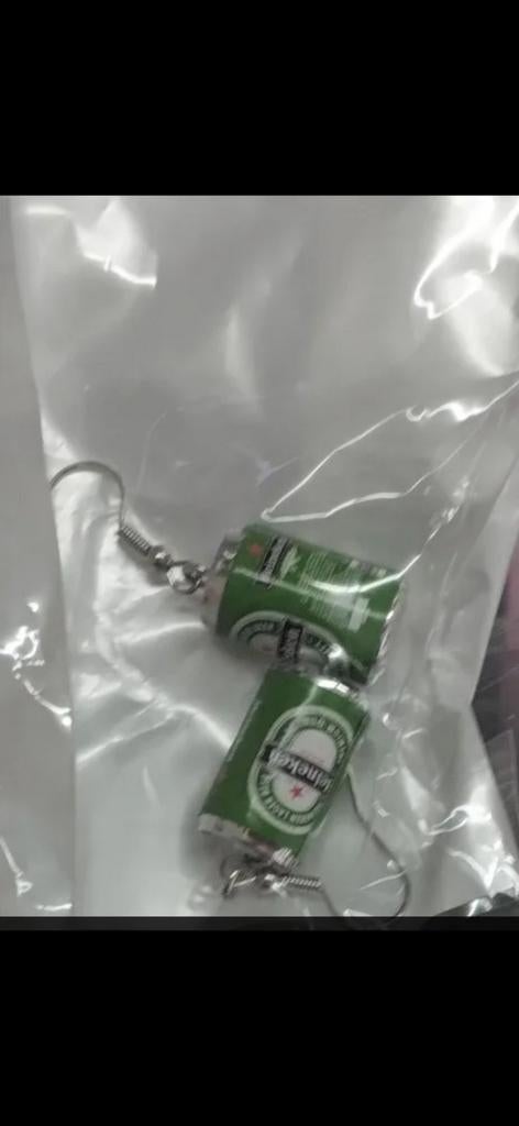 Nieuwe Heineken blikje oorbellen - Uniek en stijlvol!, Overige materialen, Hangers, Nieuw, Ophalen of Verzenden