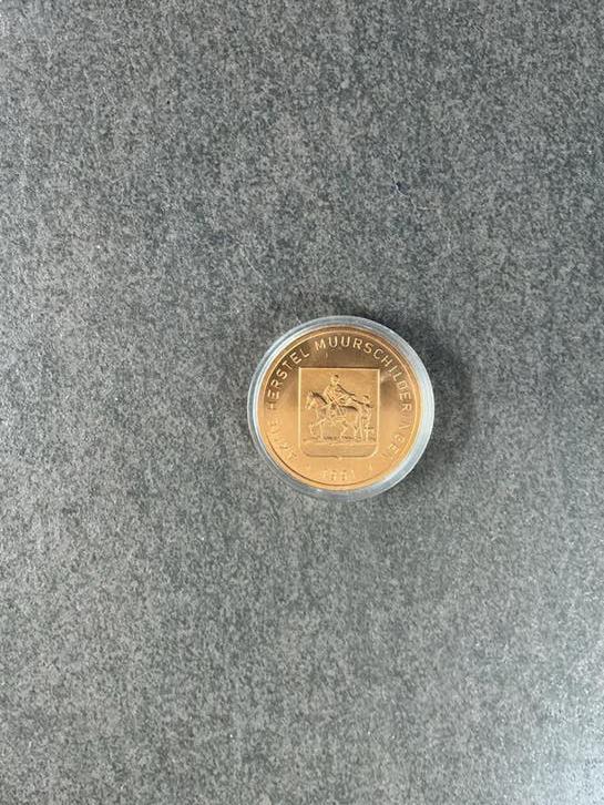Herdenkingspenning Brons Muurschilderingen Westbroek 1991, Postzegels en Munten, Munten | Nederland, Ophalen of Verzenden, Koningin Beatrix