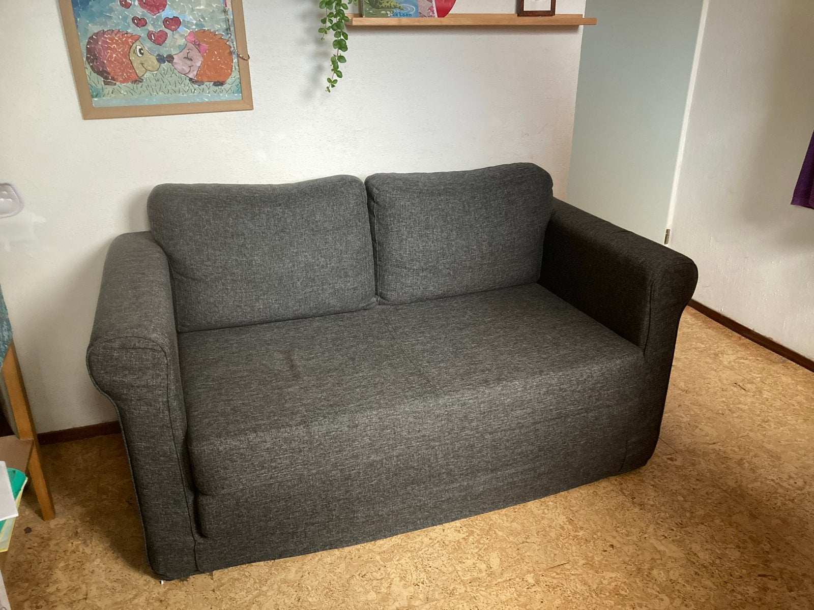 Comfortabele tweepersoons slaapbank - Grijs, Ophalen, Gebruikt, 100 tot 125 cm, 150 tot 200 cm