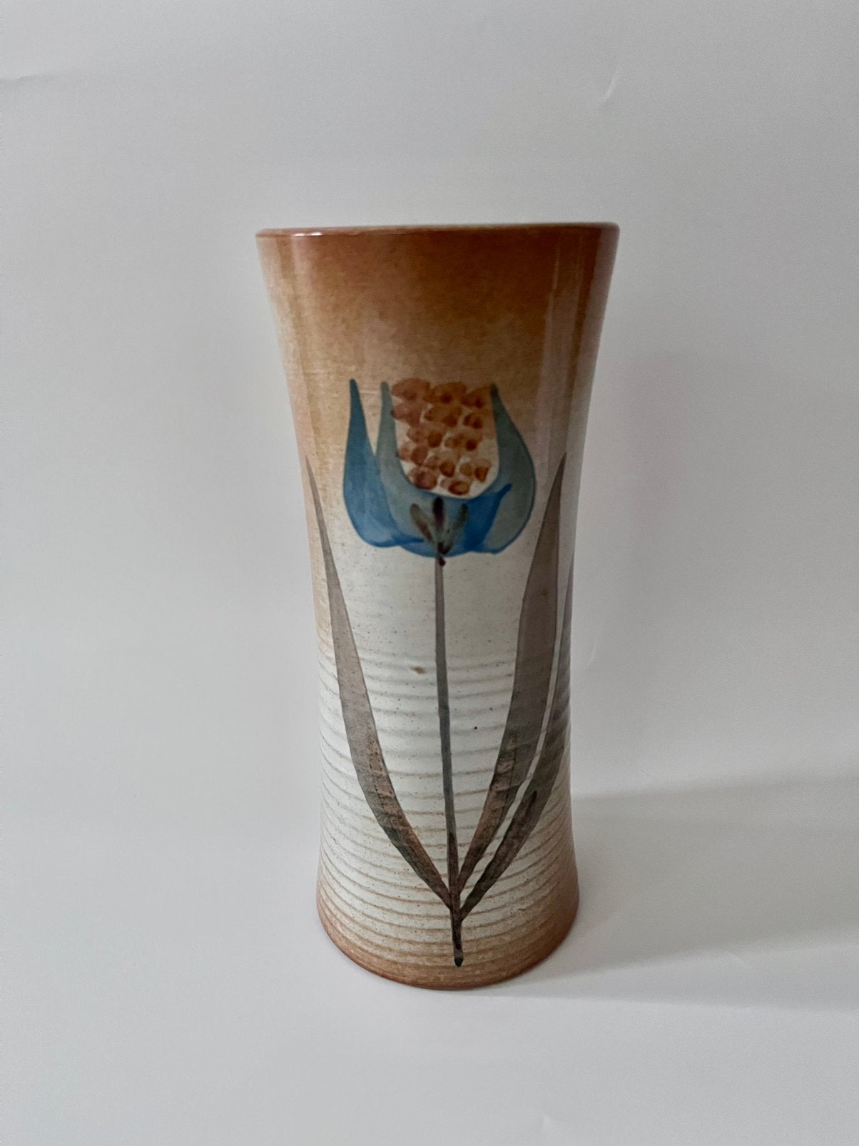 Vintage diabolo vaas, handgemaakt Grès émaillé, Ophalen of Verzenden