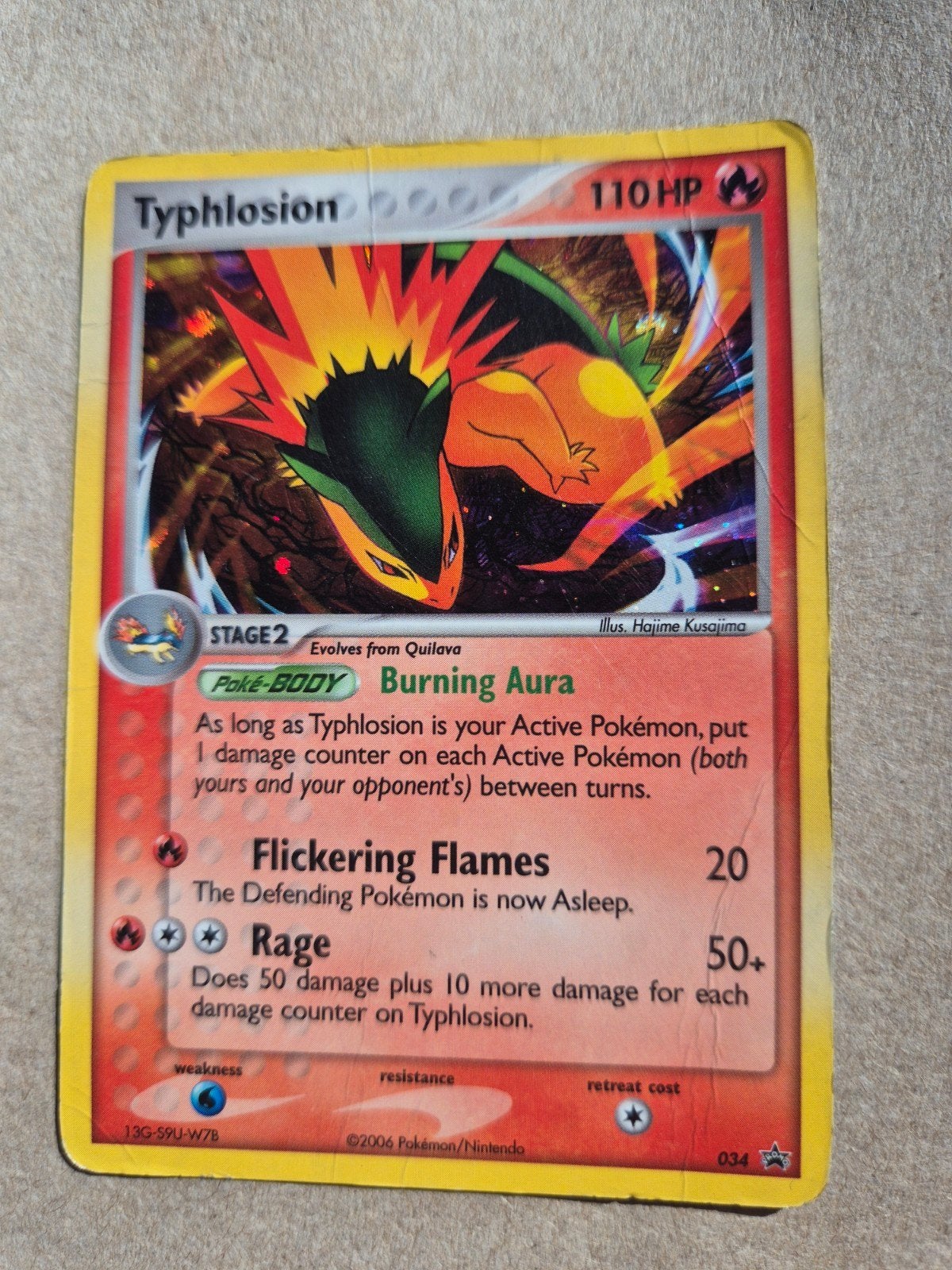Pokémon Kaart: Typhlosion 110 HP - Stage 2, Ophalen of Verzenden, Gebruikt, Losse kaart