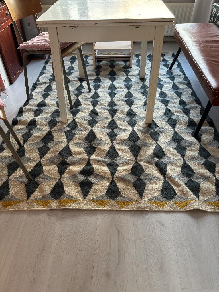 Geweven vloerkleed tapijt MADE 160x230 nieuw, Ophalen, Modern, geometrisch,, 150 tot 200 cm, Crème