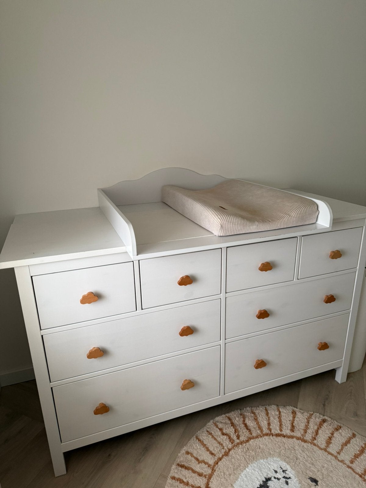 HEMNES Ladekast, wit gebeitst, Ophalen, 50 tot 70 cm, 90 tot 105 cm, 100 cm of meer