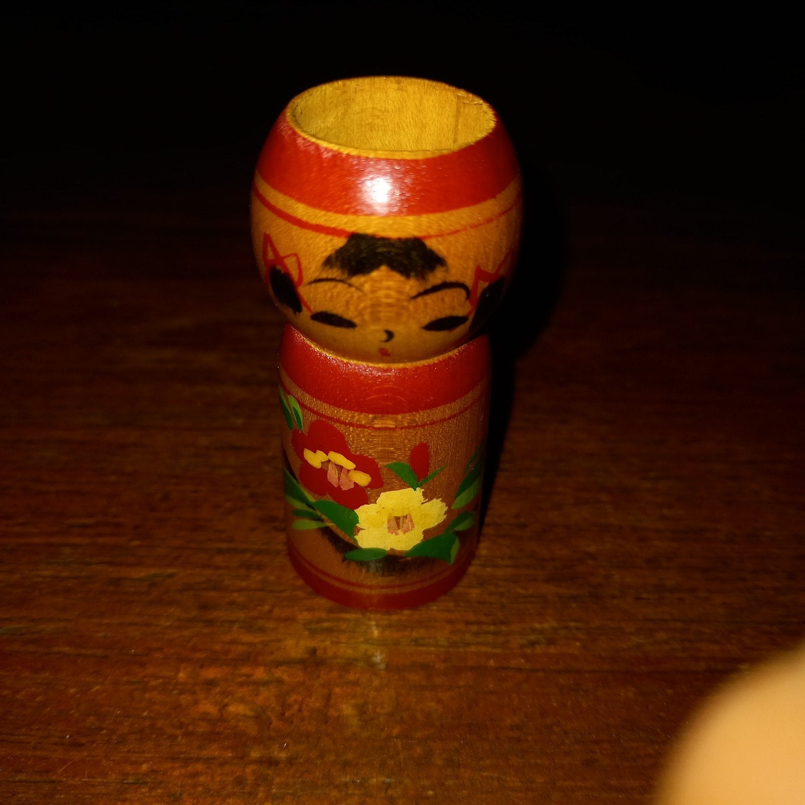 Vintage Japanse Kokeshi Pop  Houten Tandenstokerhouder, Ophalen of Verzenden, Gebruikt
