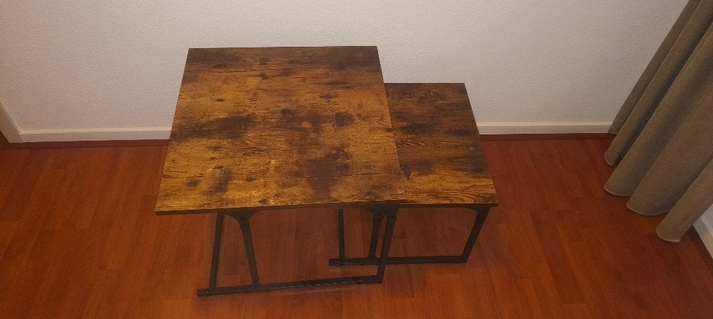 Leuke inschuifbare kleine tafels, Huis en Inrichting, Tafels | Salontafels, Ophalen, 50 tot 100 cm, Vierkant, 50 tot 100 cm