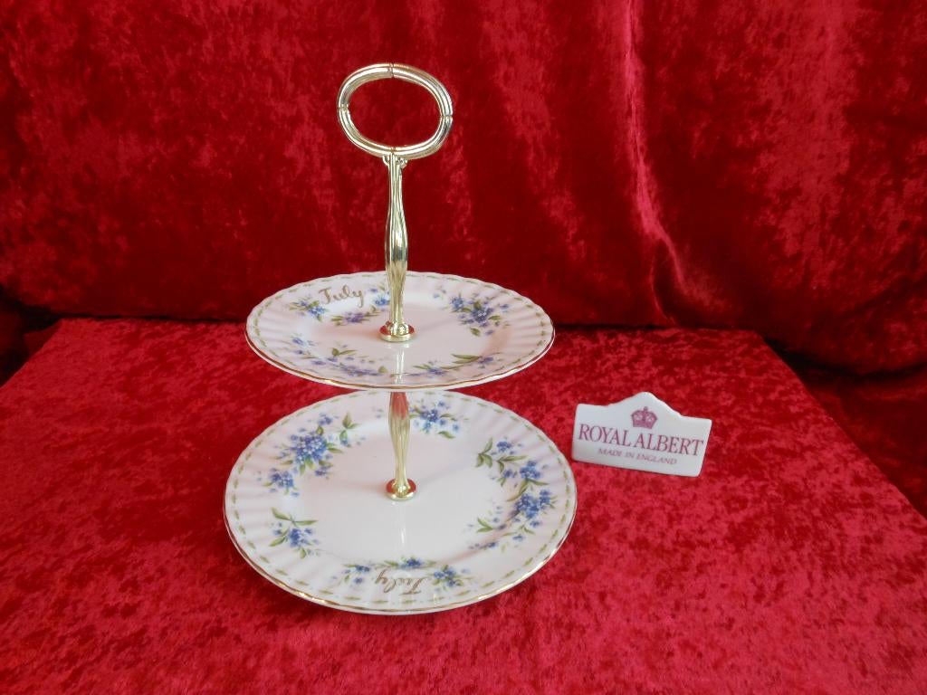 Royal Albert flowers of the month etagère, Ophalen of Verzenden, Zo goed als nieuw, Porselein, Overige typen