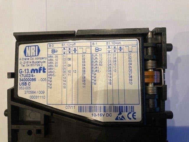 coinacceptor NRI G-13 MFT 17U02/4-34000095 met USB  C, Ophalen of Verzenden, Zo goed als nieuw