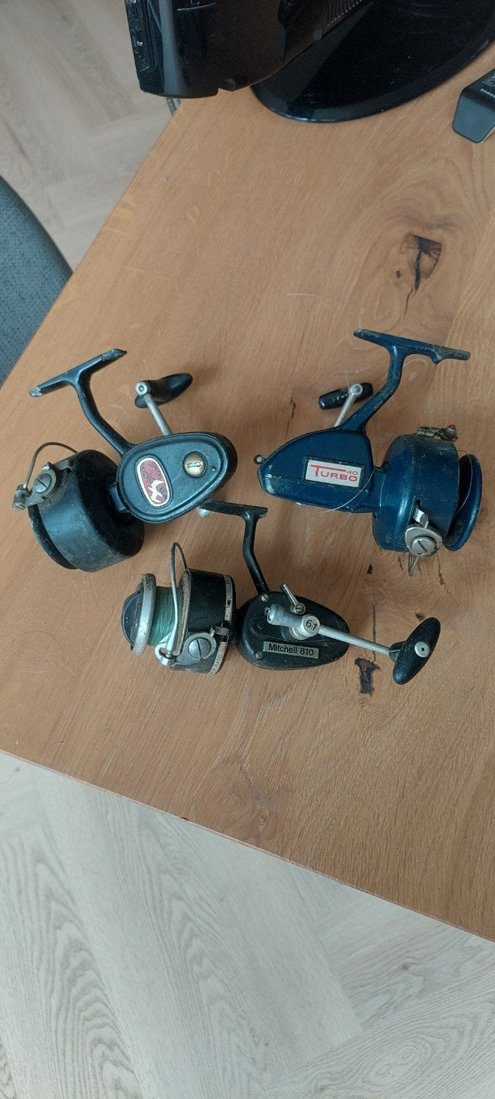 Set van 3 vintage vismolens: Albatros, Mitchell, Turbo, Ophalen of Verzenden, Gebruikt, Molen