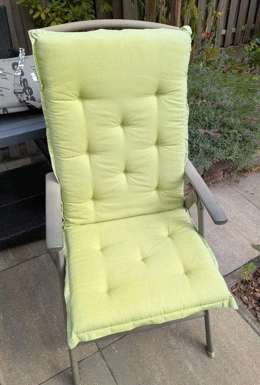 Comfortabele tuinkussens 4x - Lichtgroen, Tuin en Terras, Tuinmeubel-accessoires, Ophalen, Gebruikt