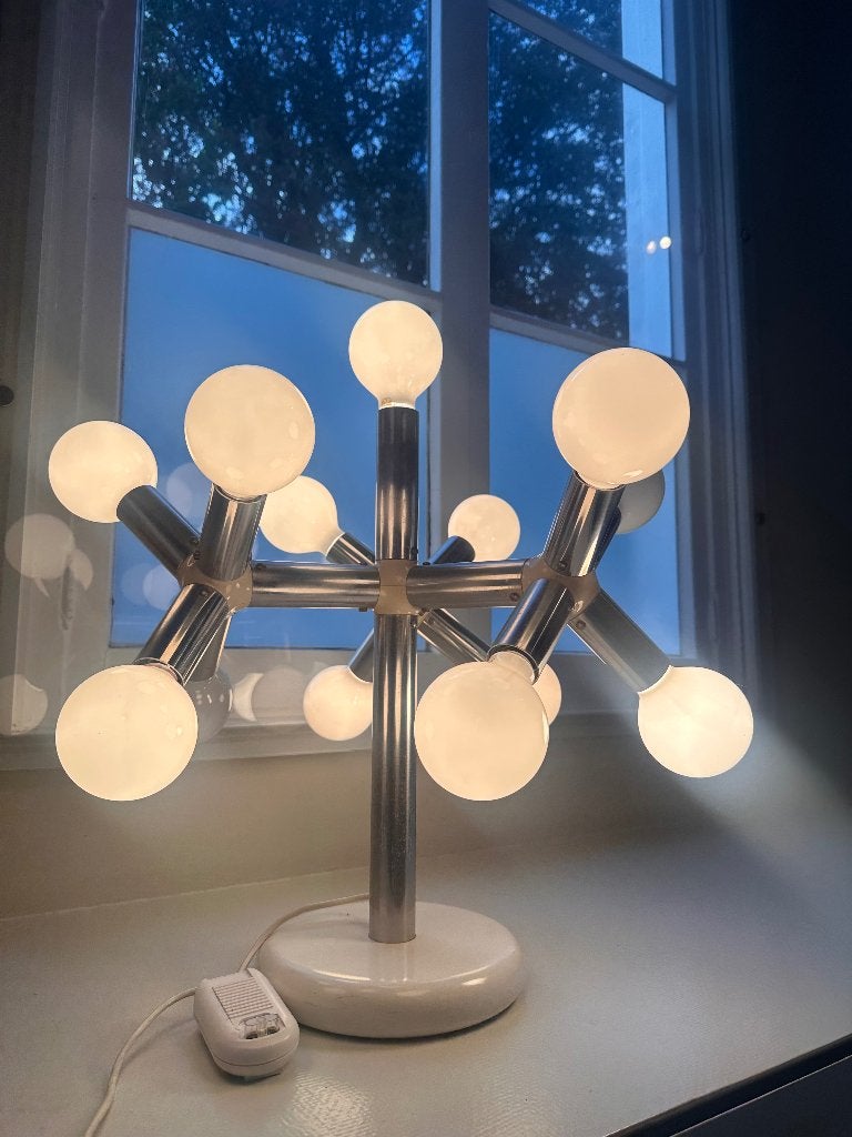 Vintage Atomic tafellamp – Robert & Trix Haussmann, Ophalen, Vintage, Sfeerlamp, Dimbaar