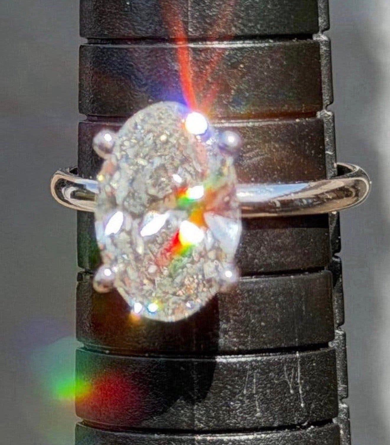 Nieuwe 14K gouden verlovingsring met 3.08ct diamant- 17,25, Wit, Nieuw, Ophalen of Verzenden, 17 tot 18