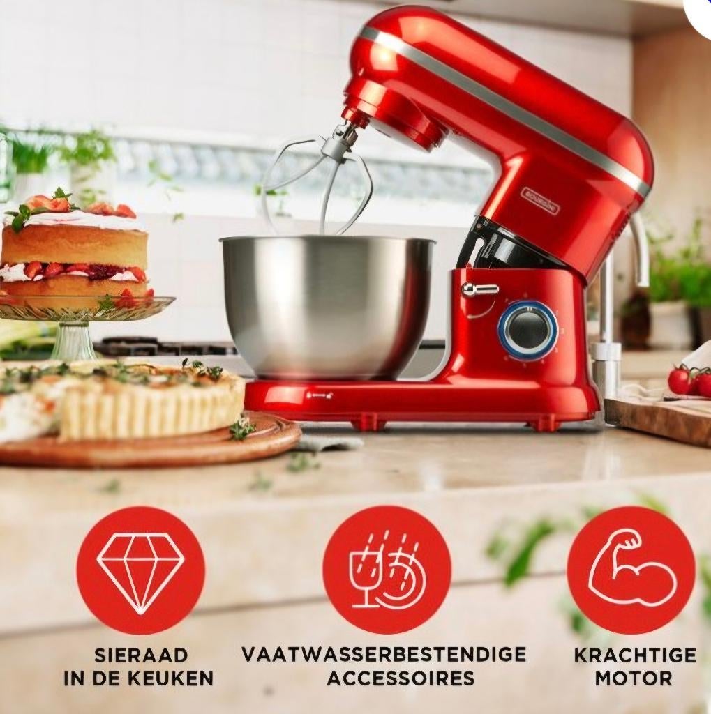 Bourgini Classic Kitchen Chef Keukenmachine - 4.5L Mengkom, Witgoed en Apparatuur, Keukenmixers, Gebruikt, 4 liter of meer, 3 snelheden of meer