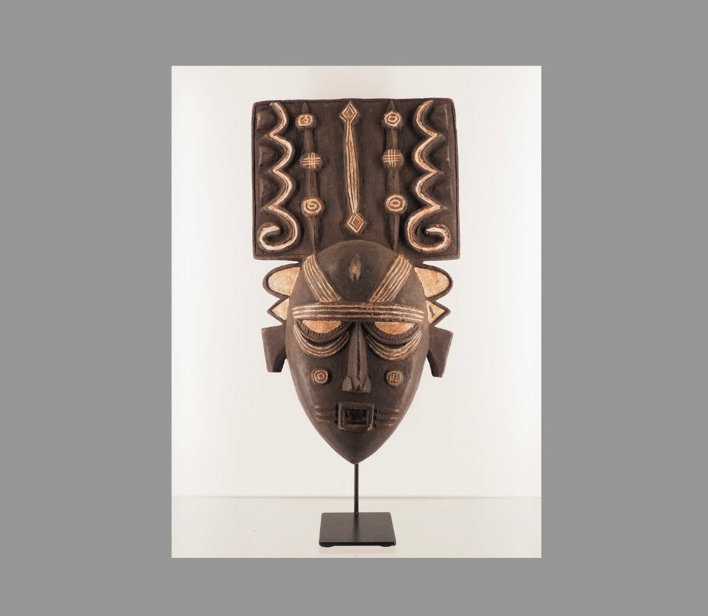 Ligbi / Kulango masker (170714-06), Hout, Afrika, Masker, Ophalen of Verzenden
