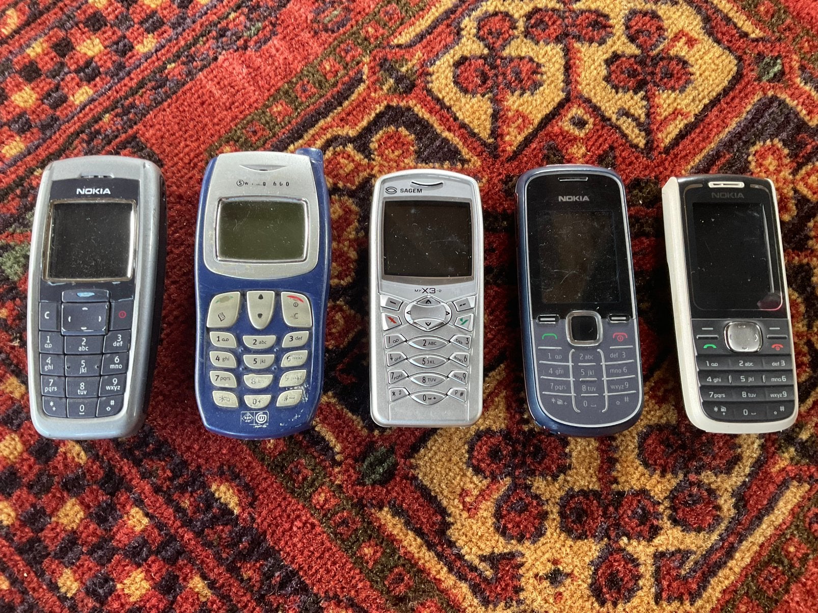 5 GEBRUIKTE MOBIELE TELEFOONS, Telecommunicatie, Mobiele telefoons | Nokia, Ophalen of Verzenden, Gebruikt, Zwart, Zonder abonnement