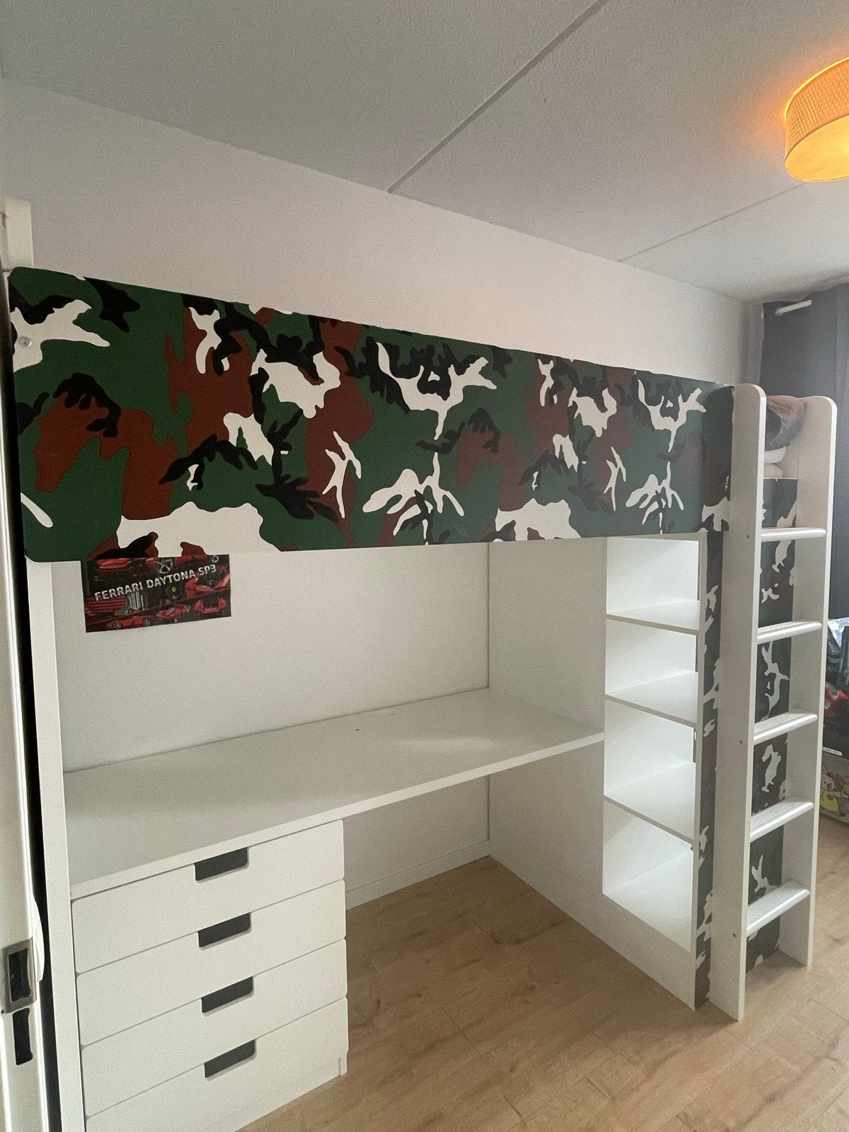 IKEA Malm bed met bureau en opbergruimte, Ophalen, Gebruikt, Eenpersoons, 200 cm
