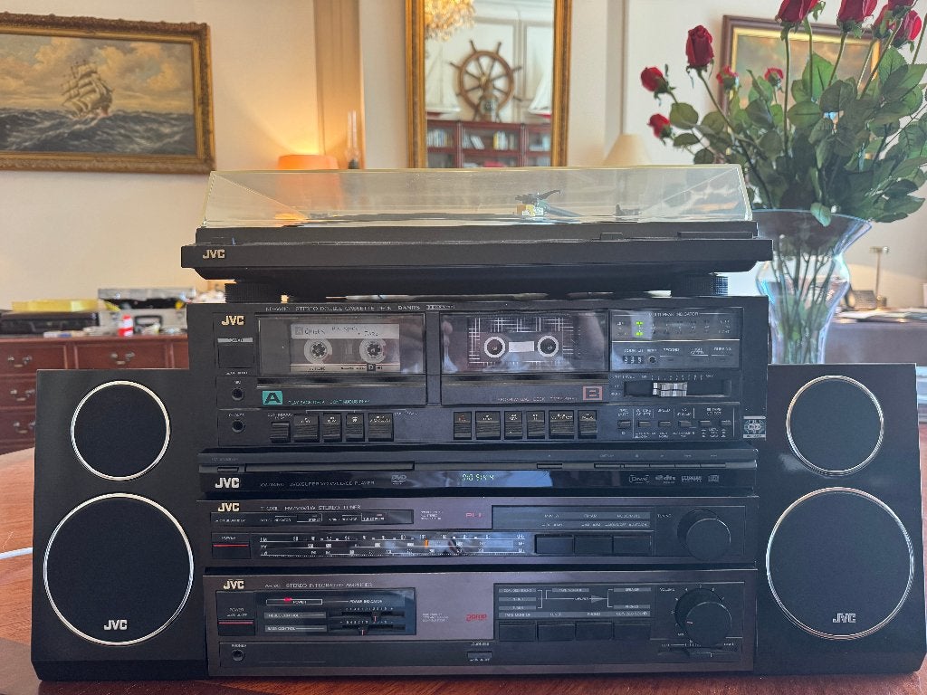 JVC Vintage Stereo Set Cassette CD Tuner Versterker jaren 90, Ophalen, Gebruikt, JVC, Cassettedeck
