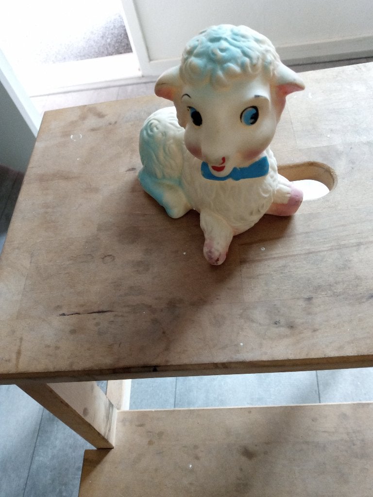 vintage piep schaapje gemerkt rubbertoys, Ophalen of Verzenden, Gebruikt