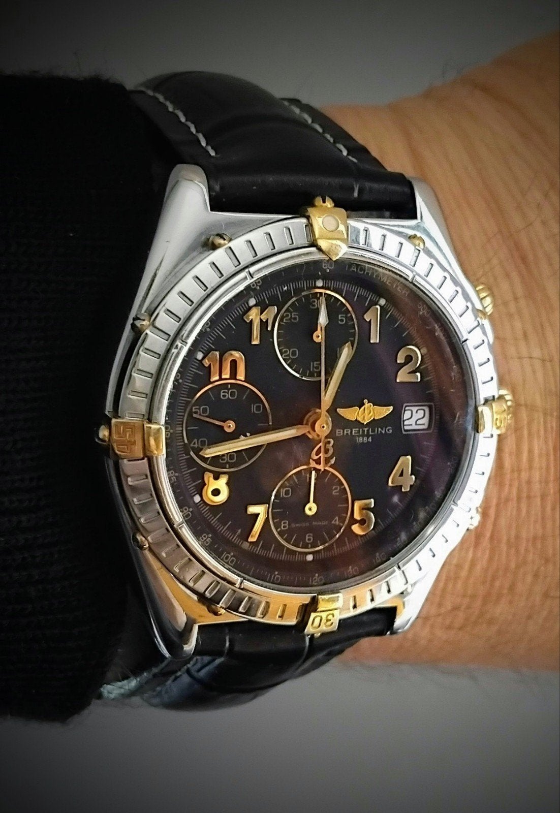 Breitling Chronomat Goud/Staal  B13352      39mm, Ophalen, Breitling, Polshorloge, Goud