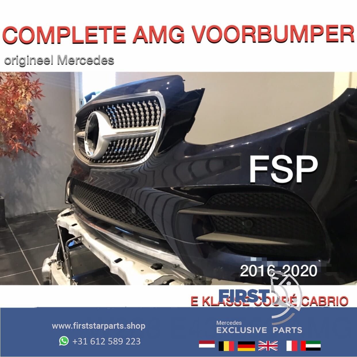 W213 W238 AMG VOORBUMPER COMPLEET + DIAMOND GRIL origineel M, Gebruikt, -, Voor, Ophalen of Verzenden
