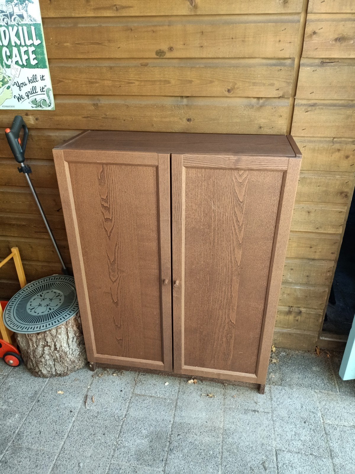 Walnoot houten Billy kast met deuren - IKEA, Ophalen, Gebruikt