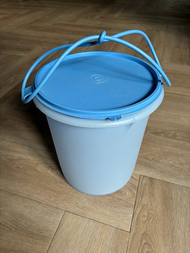 Z.G.A.N. Tupperware wasemmer + hengsel + deksel, Blauw, Overige typen, Ophalen of Verzenden, Zo goed als nieuw