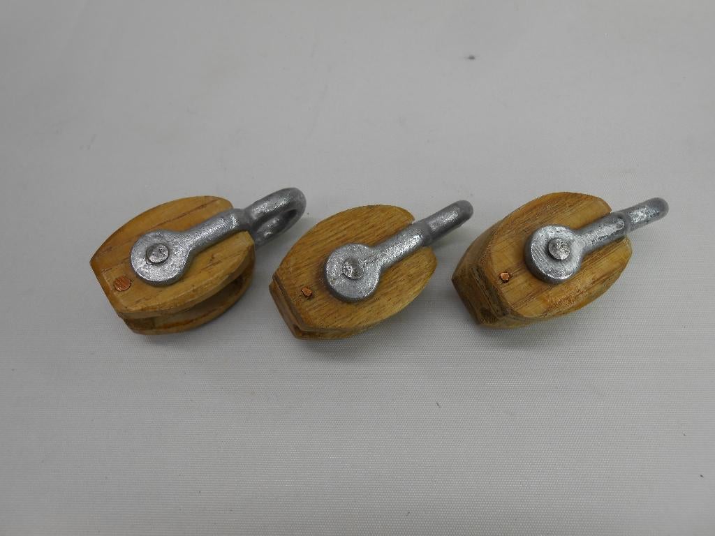 Houten Blok / Katrol, enkelschijfs, 4 - 7mm, zeer klein blok, Ophalen of Verzenden, Nieuw, Lijn of Blok