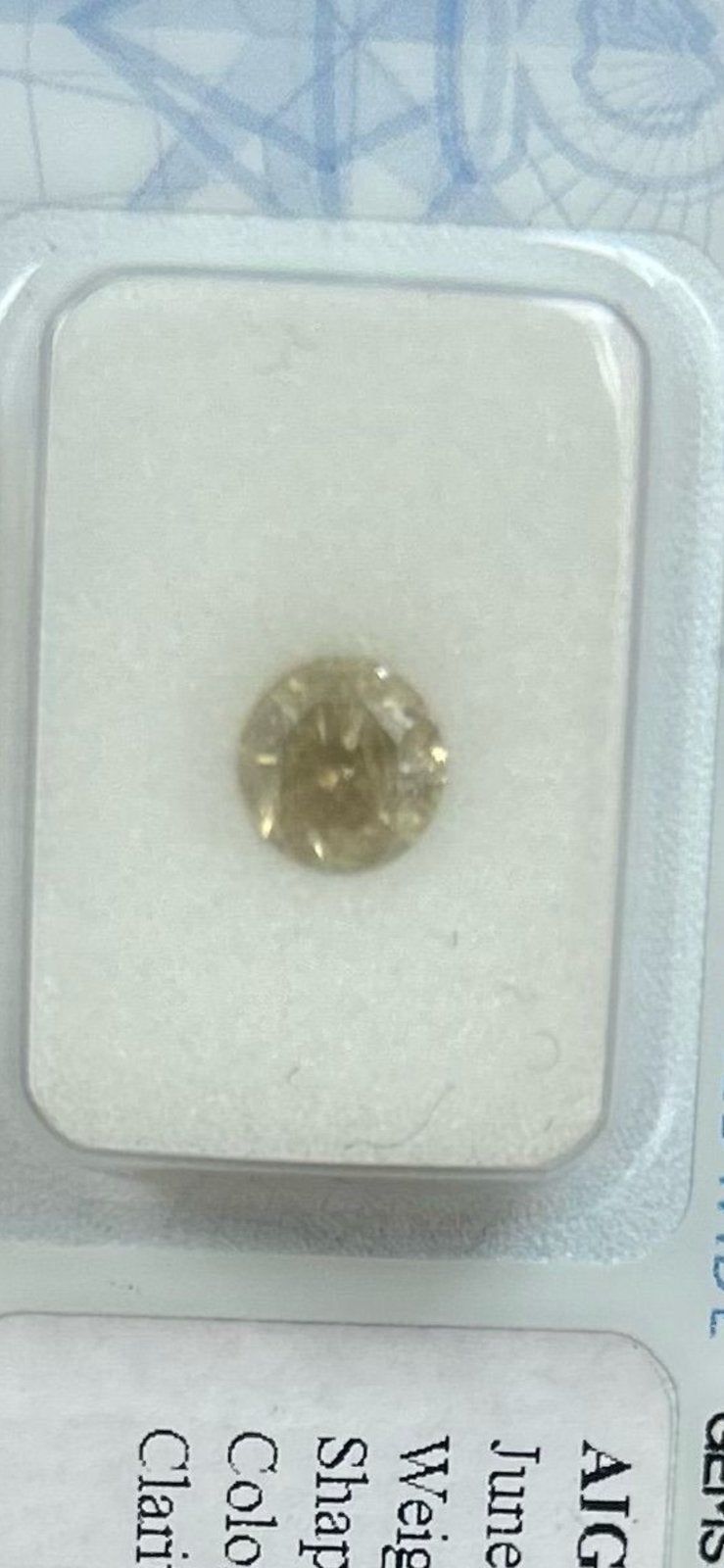 Diamant 0.75 Cts Rond Briljant AIG Certificaat, Ophalen of Verzenden, Nieuw