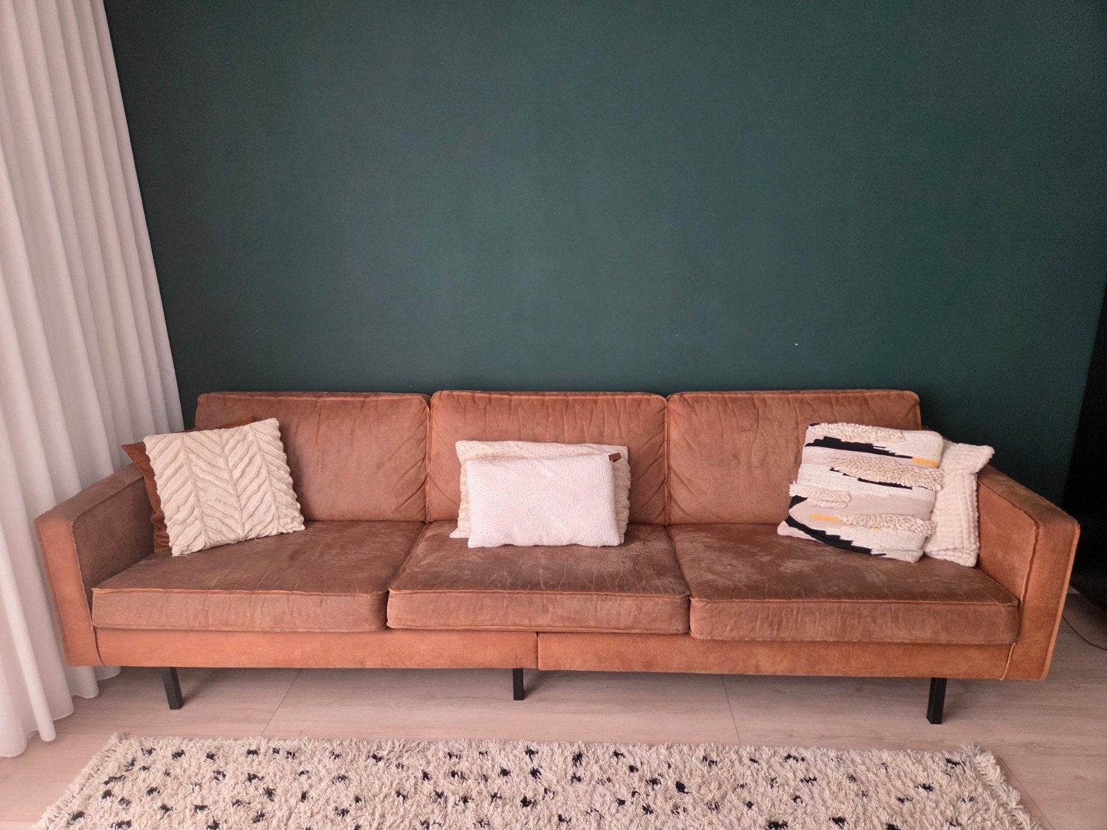Be pure home - woood 3-zitsbank Rodeo - Lederlook, Ophalen, Modern en eigentijds, 250 tot 300 cm, Gebruikt