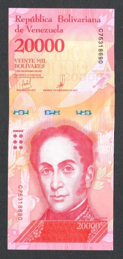 Bankbiljet - Venezuela 20000 Bolivares 2017 - UNC., Ophalen of Verzenden, Zuid-Amerika, Los biljet