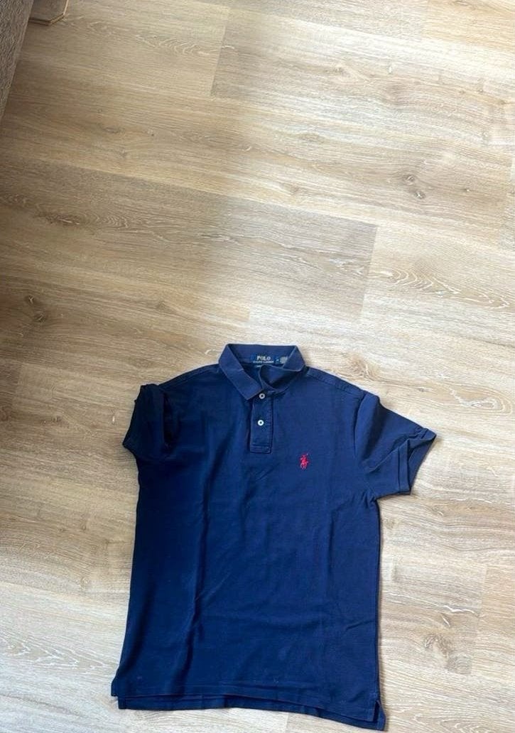 Polo Ralph Lauren Custom Slim Fit Polo - Maat M, Kleding | Heren, Ophalen of Verzenden, Zo goed als nieuw, Maat 48/50 (M), Blauw