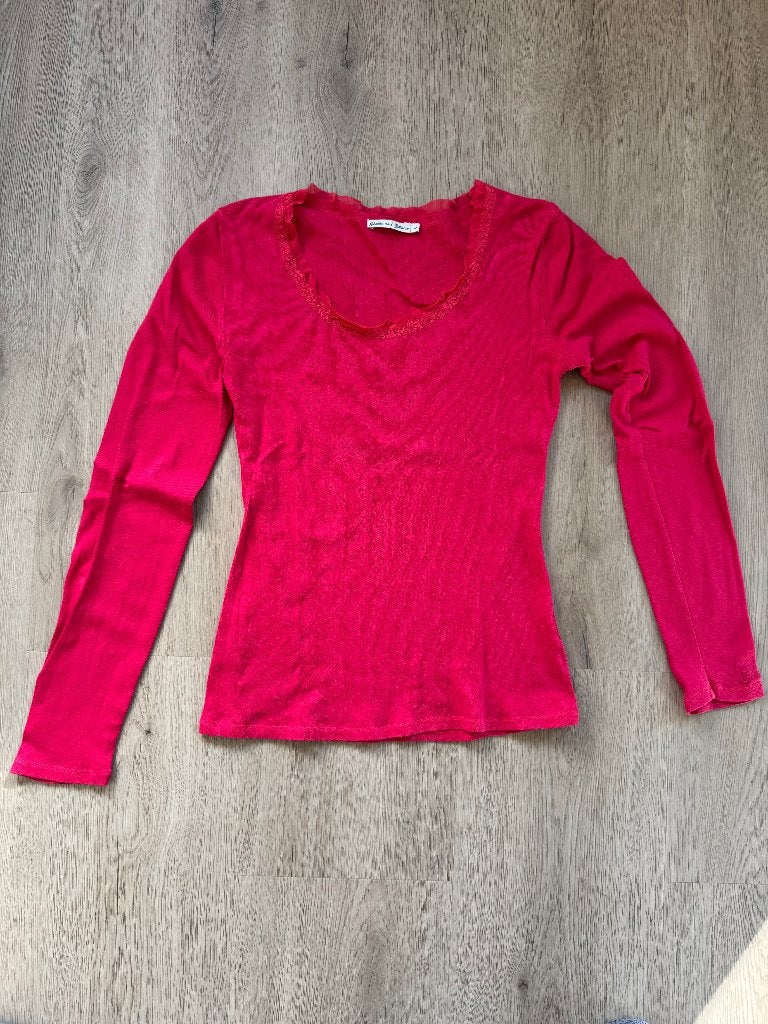 Geddes and gillmore longsleeve t-shirt - rood - mt L, Ophalen of Verzenden, Zo goed als nieuw, Rood, Lange mouw