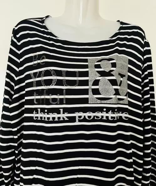 Bonita gestreepte top maat 46/48[vj], Ophalen of Verzenden, Zo goed als nieuw, Zwart, Shirt of Top
