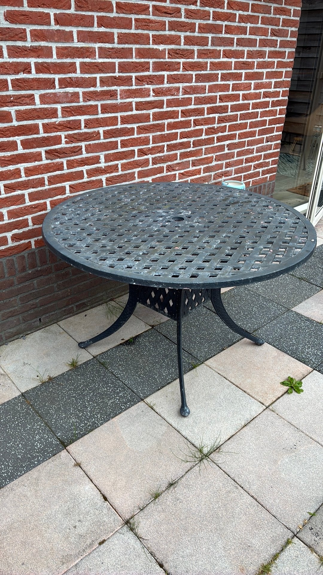 Tuintafel, Ophalen, Gebruikt, Rond, Metaal