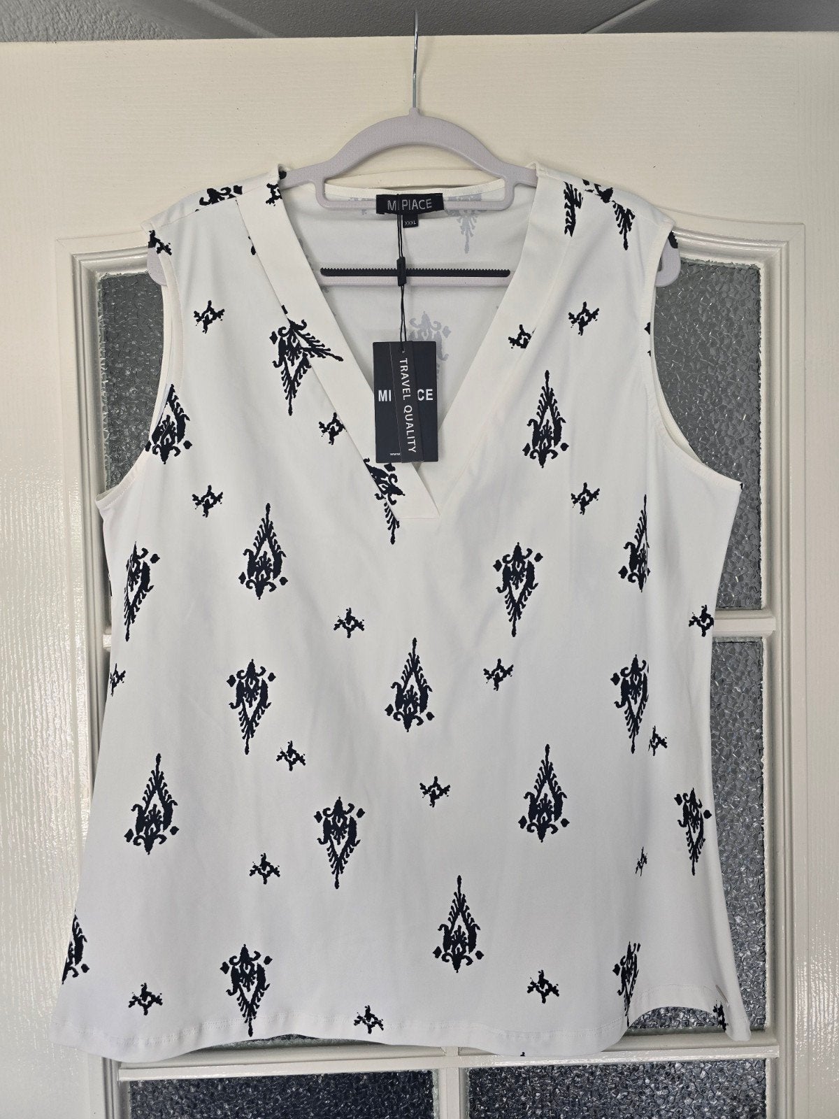 nieuw mi piace 3xl top offwhite black, Kleding | Dames, Ophalen of Verzenden, Nieuw, Maat 46/48 (XL) of groter, Zwart