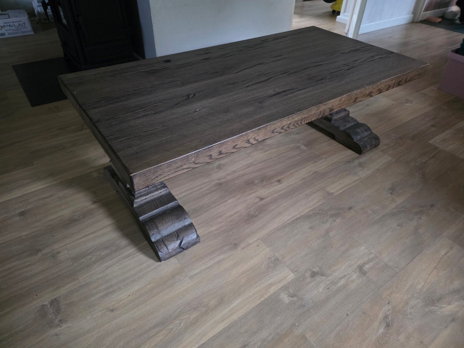 Klooster salontafel, Ophalen, Gebruikt, 100 tot 150 cm, Landelijk, Rustiek