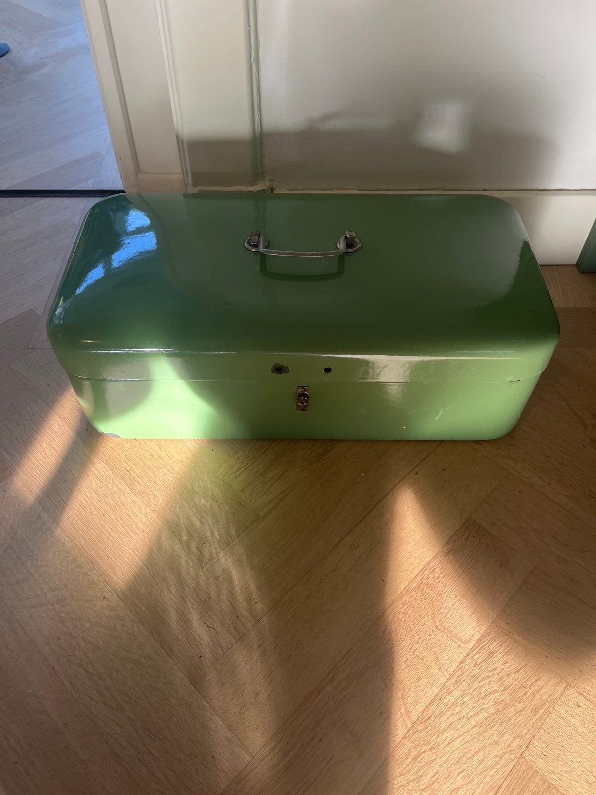 Vintage Groene Broodtrommel, Ophalen of Verzenden