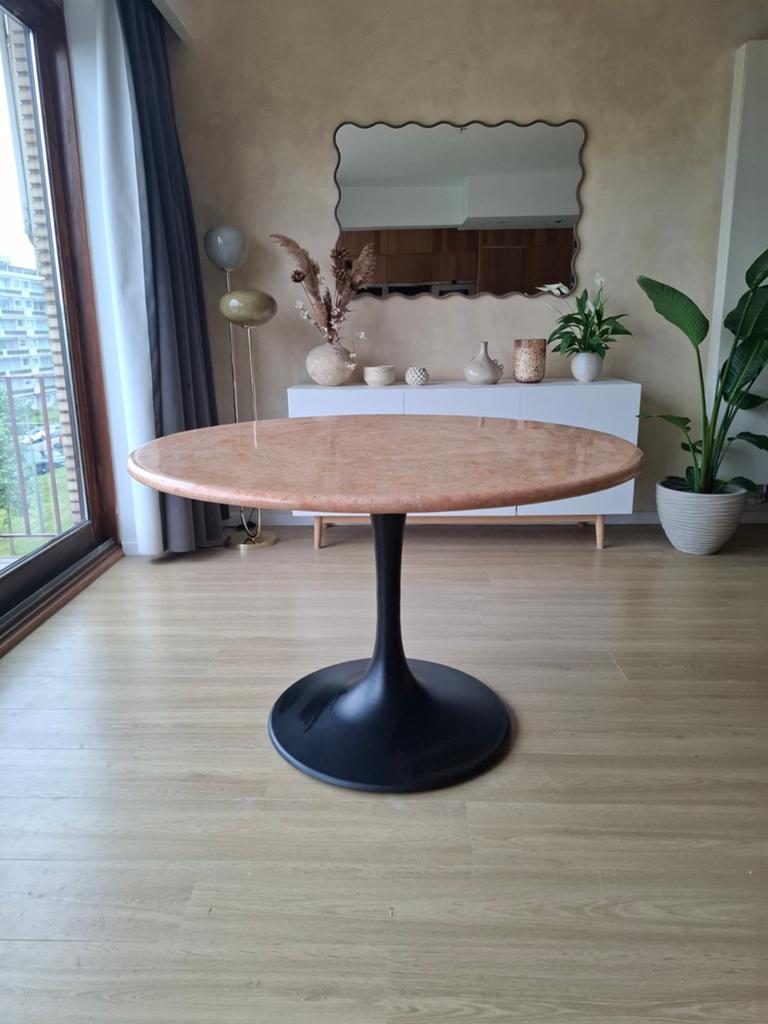 Prachtige mactan natuursteen tafel 120x120cm., Huis en Inrichting, Tafels | Eettafels, Ophalen, Zo goed als nieuw, Rechthoekig